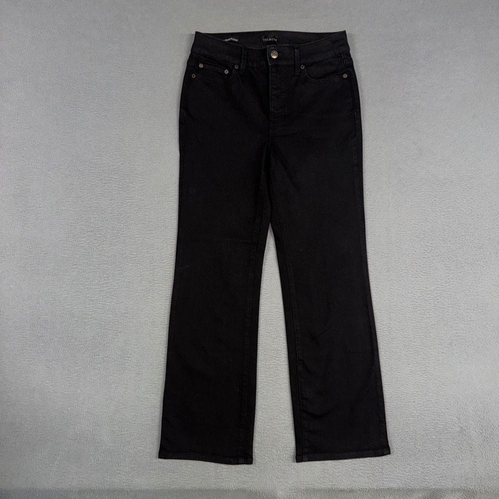 Talbots Jeans Womens 6P Black Barely Boot Stretch Denim Cotton Blend Preppy